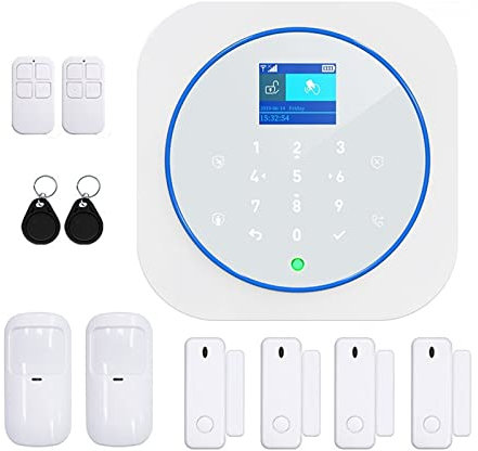 Kit Alarma Casa, G12 TUYA Wifi GSM Sistema de alarma inalámbrica Protección de seguridad Control de aplicaciones Smarthome Kit de alarma de seguridad(B)