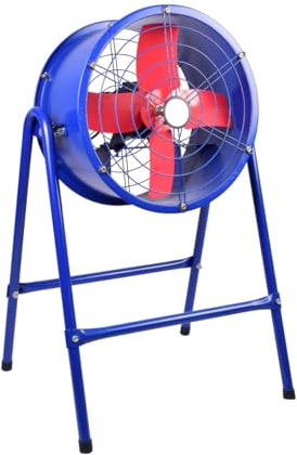 LUMIKING Ventilador de Pie Industrial con Soporte | 370 W con 4 Aspas Metálicas | Extractor de Aire Grande de 98 cm x 48 cm de diametro x 27 cm | Para Grandes Superficies (370 W)