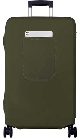 Morbuy Elastisch Kofferschutzhülle, Groß Kofferhülle Grün mit Reißverschluss, Suitcase Luggage Cover mit Großer Tasche, Waschbar, Kratzfest 29 bis 32 Zoll