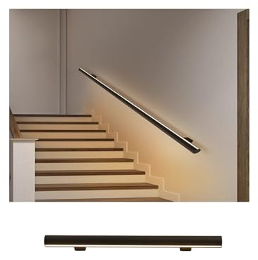 Corrimano per scale a LED con luce ultra luminosa 4000 K, guida di sicurezza in lega di alluminio per illuminazione moderna per interni ed esterni