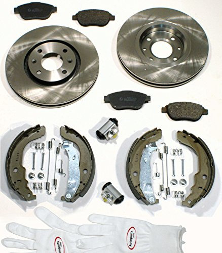 Autoparts-Online Set 60011176 Bremsscheiben Ø 283 mm/Bremsen + Bremsbeläge vorne + Bremsbacken + Zubehör + Radbremszylinder für hinten