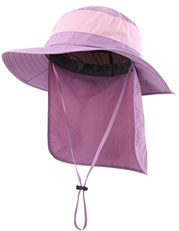 Home Prefer Womens UPF50+ Sun Protection Hat for Fishing Cycling Boating Hiking Gardening Mesh Sun Hat Purple