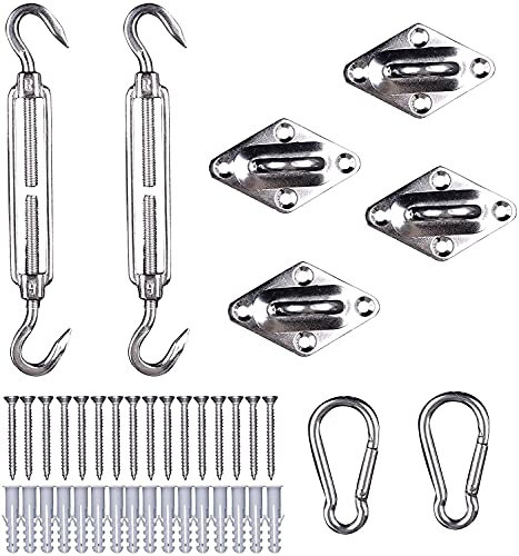 WOLTU Kit di Fissaggio per Tende a Vela Accessori di Montaggio in Acciaio Inox