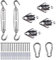 WOLTU Edelstahl Sonnensegel Befestigung Set Zubehör Montage Aufbau Set Viereck Dreieck Rostfrei (2 Spannschlösser), 2 Karabiner, 4Wandhalterungen