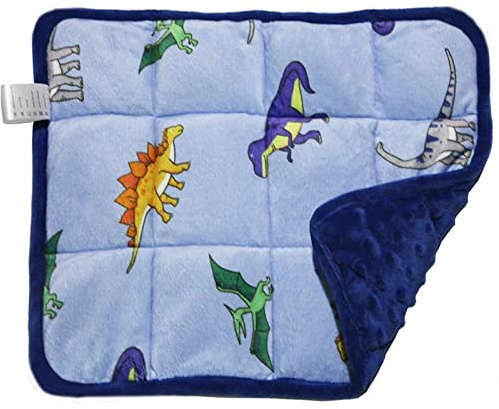 MAXTID Weighted Lap Pad for Kids 5 Pound Travel Size Mini Weighted Lap Blanket Blue Dinosaur 16x22 for Kids Boys Sensory Gifts