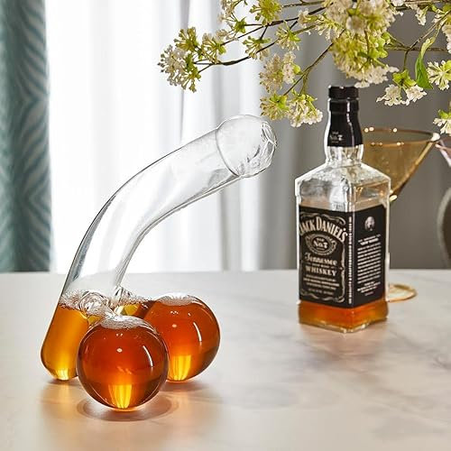 lustiger Dekanter Scherzgeschenk - Whiskey Penis Dekanter, einzigartiger und lustiger Glasbehälter für Scotch Tequila Brandy Rum, Bourbon und andere Getränke – Geschenkzubehör, Deez Nuts Gag-Geschenke