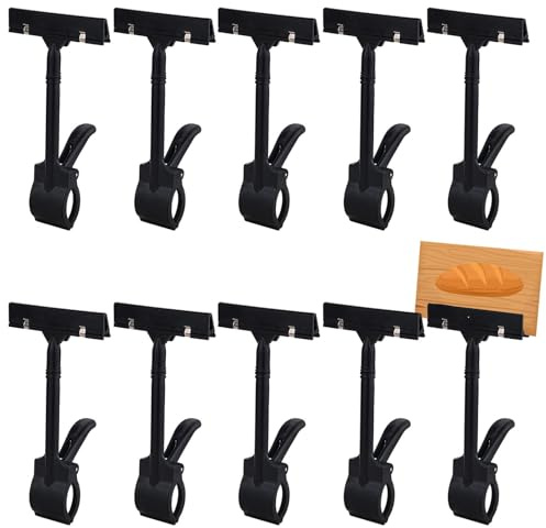 Fahibin 10 pezzi Segno Esposizione Clip,Porta cartellini prezzo regolabile,Clip di Visualizzazione dell'etichetta, Clip in plastica per cartello Per supermercati o negozi