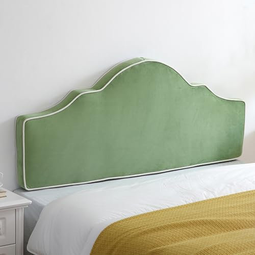 ZZYK Kinderbett Gepolstertes Kopfteil Wand Kopfteil Kissen,Große Rückenlehne Gebogenes Kissenbrett, Stützkissen Schlafzimmer,Tagesbett,Nachttisch-Nackenrolle,Grün,Paste 79/King