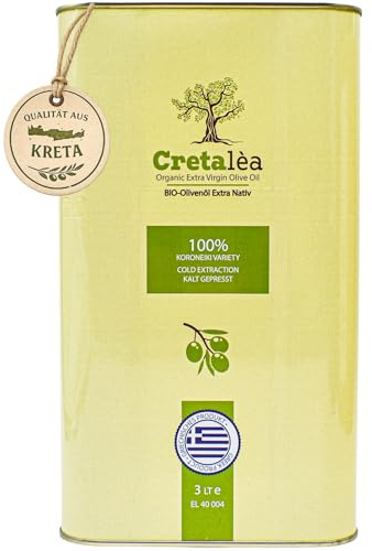 Olivenöl Bio 3 Liter Kanister - Cretalèa - aus Kreta - frische Ernte - kaltgepresst - Extra Nativ - Griechenland - Erste Güteklasse