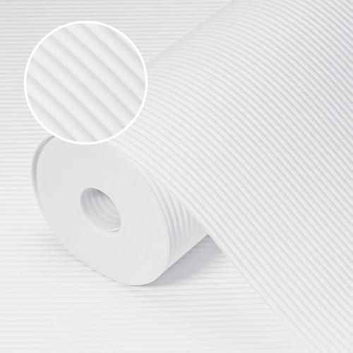 Origuuds Shelf Liners, Non-Adhesive Drawer Liner, Waterproof & Oil-Proof Kitchen Cabinet Cupboard Liner Plastic EVA Material BPA Free Fridge Liner Mats Paper Protector for Shelves (White/40cm x 605cm)