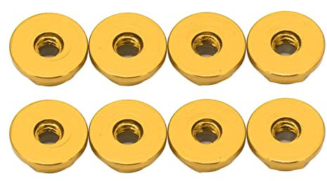 ANKROYU 8 Stück RC-Auto-Selbstsicherungsmuttern, Aluminiumlegierung M2 Anti-Los-Mutter, Flansch-Nylonfutter-Sicherungsmutter, Sechskant-Selbstsicherungsmuttern für RC-Auto-Axial (Gold)