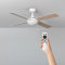 TECHBREY - Ventilador de Techo Silencioso Navy | Motor DC Eficiente | 6 Velocidades | Función Verano/Invierno | Control Remoto | Luz LED CCT, Madera Clara, Mando a Distancia Con Luz, Madera