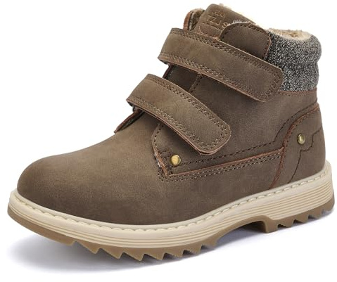 TZJS Unisex Kinder Klassische Stiefel Jungen Mädchen Baby Winterstiefel Mit Klettverschluss Wasserdicht Stiefeletten Schneestiefel Trekking Winterschuhe 22-35EU