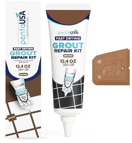 PentaUSA Premixed Tile Grout Repair - Beige Brown (13.4oz/380g)