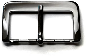 almela Gürtelschnalle mit glänzendem Silber-Finish, 60 mm breit – 6 cm | Schnalle Gürtel | Buckle belt silber, 60mm