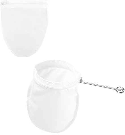 Reusable Stainless Steel Handle Ultra Fine Mesh Strainer Juice Sieve with Zipper Extra Strainer Bag for Nut Milk Coffee Juice Cheese