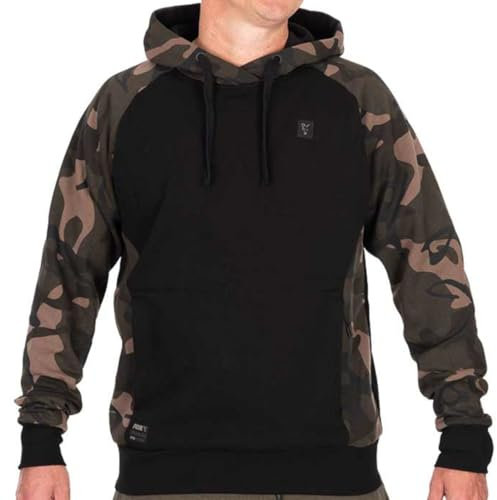 Fox Black/Camo Pullover Premium Hoodie - Angelpullover, Pullover für Angler, Angelbekleidung, Größe:L