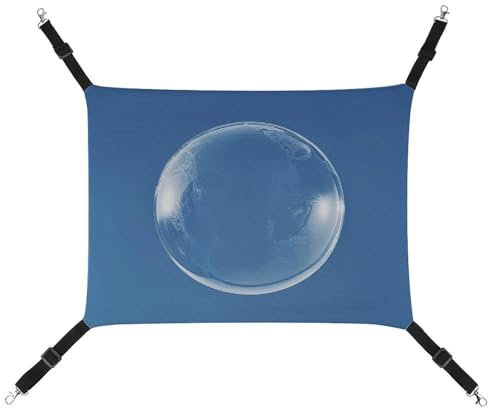 RKJVB Atmungsaktive Haustier-Hängematte mit verstellbaren Riemen, bedruckt mit Seifenblase, wendbar, Katzenbett, Hundematten für kleine Kaninchen, Frettchen, Meerschweinchen, 42 x 33 cm