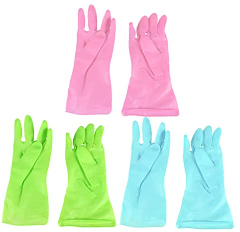 IWOWHERO 3paare Wasserdichte Handschuhe Für Küchenreinigung Dichte Haushalts-geschirrspülhandschuhe Rutschfeste Küchenhandschuhe Geeignet Für Handwäsche Küche Und Geschirrspülen