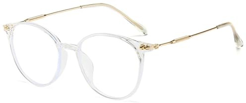 ABETOS Blaulichtfilter Runde Lesebrille Metall Damen Herren Leicht Mode Rundrahmen Oval Computer Lesehilfe Sehhilfe 0.0 +1.0 +1.5 +2.0 +2.5 +3.0