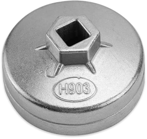 NCTNCX Llave de filtro de aceite de 74 mm, herramienta de filtro de aceite de aluminio, llave de liberación con 14 ranuras para la mayoría de los modelos