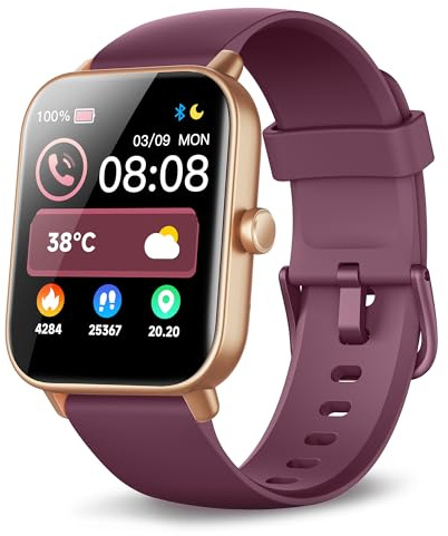Smart Watches for Men Women, Answer/Make Calls, Smart Watches for Men Women iPhone/Samsung/Android,Alexa Built-in, Heart Rate Sleep SpO2 Monitor,IP68 Waterproof, 100+ Sports Deep Purple
