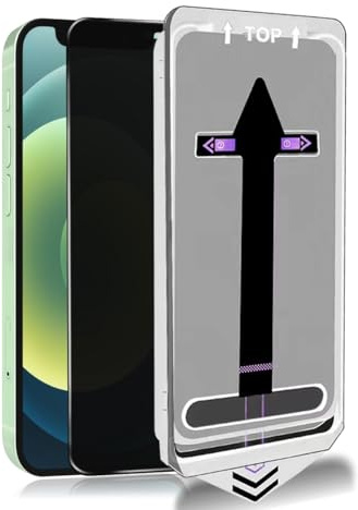 Rnnmeeko [1 Stück Sichtschutz Schutzfolie für Panzerglas für iPhone 12/12 Pro, Anti-Spähen Privacy Panzer Schutz Glas 9H Härte, Anti-Spy Sichtschutzfolie für iPhone 12 Pro