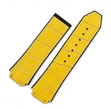 19mmx25mm Crazy Cowhide gummirem Klocktillbehör Passar for HUBLOT Sport Vattentät Armband Kvinnor Män Armband(Style 1)