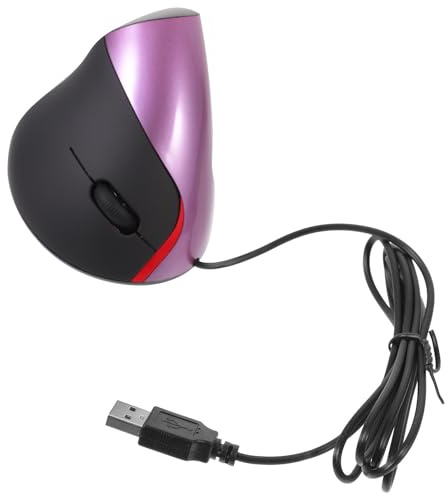 COOPHYA Souris Verticale pour Ordinateur 5 Boutons en Abs Pourpre | Design Ergonomique, Support du Poignet, Utilisation Simple, USB Filaire