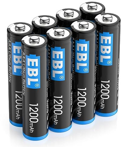 EBL Lithium Batterie AAA - Nicht wiederaufladbar, 1,5V AAA Lithium Batterien 8 Stück, ideal für Sport und Outdoor Einsatz