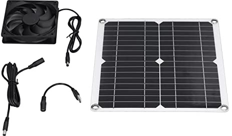 Solfläkt,12w Solar Powered Fan Kit,Usb Greenhouse Fläkt Solar Greenhouse Fan,Fläkt Solar Fläkt för Växthus, skjul, husdjur, hundkoja, fönsteravgas, Solfläkt Soldriven fläkt Växthusvärmare Växthus