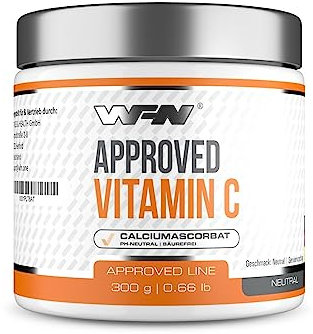 WFN Approved Vitamin C - Vitamin C Pulver gepuffert - 300g - Reines Calciumascorbat - Vegan & Magenfreundlich - Hochdosiert - Ohne Zusätze - 1200 Portionen - Made in Germany - Extern laborgeprüft