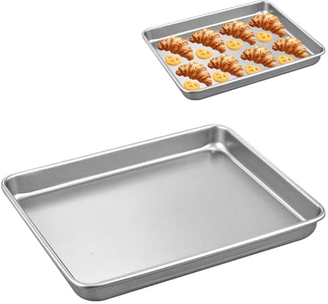 Bakplåt I Rostfritt Stål, Rektangulär Bakformsbricka Lätt Att Rengöra Kakplåt Slitstark Stark Högtemperaturbeständig Bakform För Kakor Och Kakor(M)