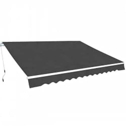 Homgoday Auvent à bras articulés, store de soleil, rétractable, protection solaire, montage mural, pour terrasse, balcon, 600 cm, anthracite