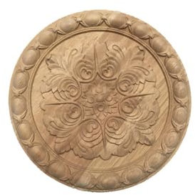 LVTFCO Schnitzerei aus natürlichem Holz, Holzfiguren, Kunsthandwerk, Ecke, unbemalt, runder Rahmen, Wand, Tür, Möbel, Holzschnitzerei, dekorativ, MD, 0003, 6, 15, 15 cm