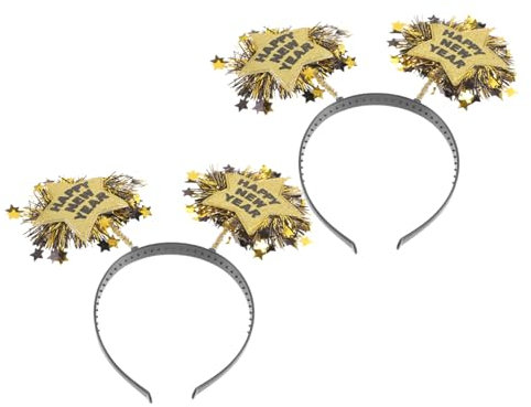 PLAFOPE Neujahrs-kopfschmuck- 2 Stück Buchstaben-stern-haarband Modisches Stirnband Foto-requisiten Mädchen-haar-accessoires Maskerade-party Bühnenauftritt