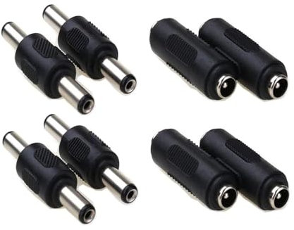 Dolaso 8 PCS 5.5x2.1mm DC Power Coupler - Secure Locking DC Male to Male & Female to Female Connector Adapter | 12V DC Power Jack Plug for CCTV Cameras, LED Strips, Laptops & Security Systems