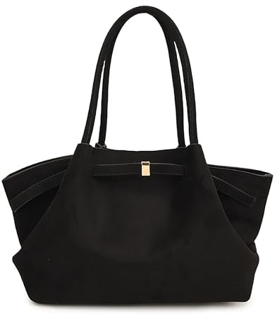 Makukke Suede Tote Bag, Wildleder Tasche Damen Hobo Handtasche Damen Groß Vintage Schultertasche Slouchy Bag für Arbeit Büro Reisen Einkaufen Schule