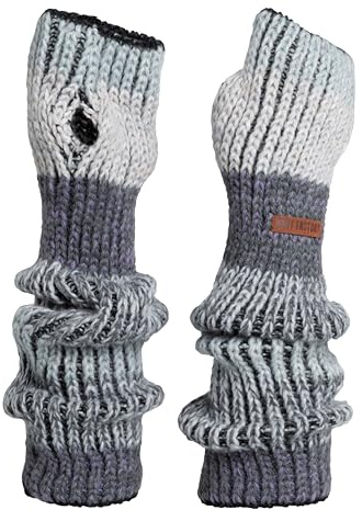 KNIT FACTORY - Remy Gestrickte Armwärmer - Winter Armstulpen - Handgelenkwärmer - Lange Handschuhe - Handstulpen - Damen Handwärmer - Mehrfarbig - Artic Stone - Einheitsgröße