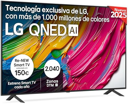 LG 75QNED80A6A - TV 75, 4K QNED EVO, Smart TV, WebOS 25, Procesador Potente e Inteligente, Super Upscaling, Dolby Dilgital Plus, Alexa/Google Assistant, Negro