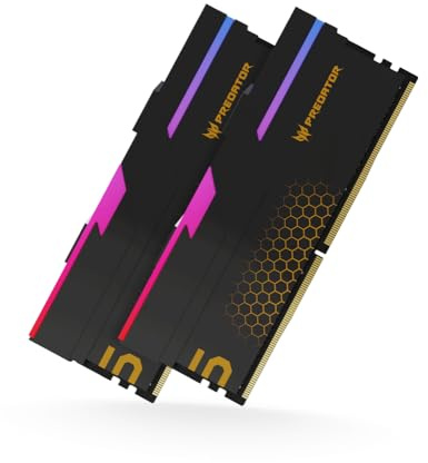 Acer Predator Hermes DDR5 RGB U-DIMM 48GB (24GB*2) bis zu 6000Mhz, Unterstützt Intel XMP 3.0 & AMD Expo - PC Computer Gaming Arbeitsspeicher