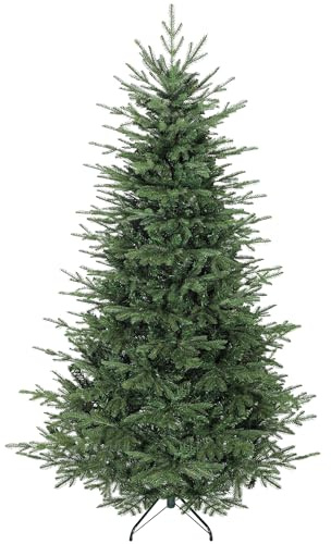 HOMCOM Árbol de Navidad Artificial 210 cm, Árbol de Navidad con 2322 Ramas Densas, Soporte Metálico Plegable, Fácil Montaje, para Salón, Interior, Verde