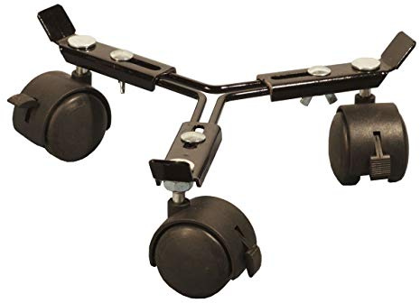 AFP Pflanzenroller Metall, schwarz für schwere Blumenkübel mit Feststeller, Größe verstellbar, 60 kg Tragkraft/gegen Bodenfrost u. Staunässe / 2 Jutesäckchen gratis