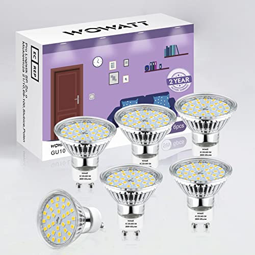wowatt 6er GU10 LED Warmweiss 5W Leuchtmittel GU10 Ersetzt 40W 35W Halogenlampe LED GU 10 Warmweiß 2800K 420LM Flimmerfrei Lampe 230V Abstrahwinkel 120° Glühbirne Nicht Dimmbar
