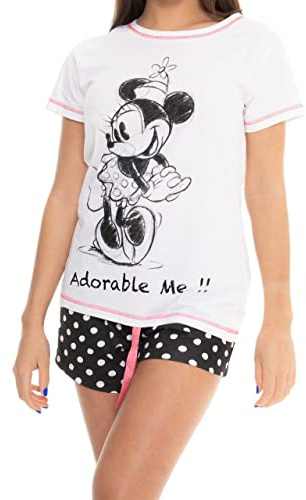 Disney Pigiama per Donna Minnie Mouse Bianco Small