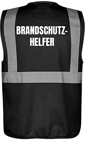 Fassbender-Druck WARNWESTEN - Sicherheitsweste GELB mit Taschen und Reißverschluss nach EN ISO 20471 zertifiziert - Warn Weste für BRANDSCHUTZHELFER - Unisex mit hochwertigem Reflektorstreifen