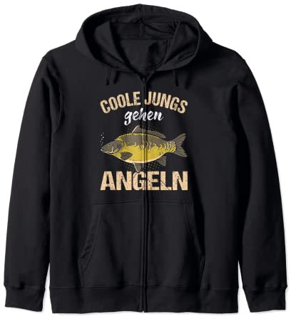 Coole Jungs gehen Angeln Karpfen Fische Sportfischer Angler Kapuzenjacke