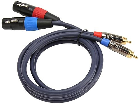 Câble Double XLR vers RCA, 2 XLR Femelle vers 2 RCA Mâles, Câble de Connexion Audio Stéréo HiFi, Fil 4N OFC, pour Amplificateur Mélangeur Microphone (2 m / 6,6 Pieds)