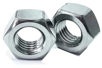 10x 5/16 Hexagon UNF Nuts Steel Zinc Plated, Hexagon Full Nuts UNF Steel Hex Nuts for Imperial Bolts, Screws, and Fasteners, for DIY & Industrial Use