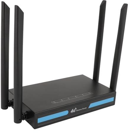Router Inalámbrico 4G LTE CPE con Ranura para Tarjeta SIM, 300Mbps 32 Usuario con 4 Antenas Punto de Acceso Móvil Inalámbrico para Europa y Asia, Gran área de Cobertura, Admite